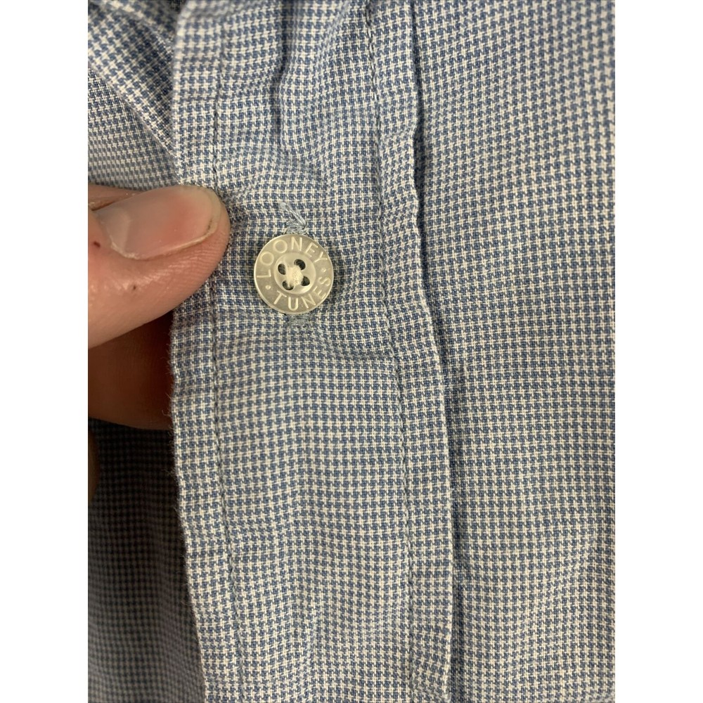 Vintage Warner Bros 1999 Looney Tunes Men’s XS Embroidered Blue Button Up Shirt - Picture 5 of 10